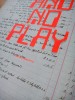 ''All work and no play 111'' screenprint on vintage ledger by Grow Up