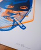 ''Batsmoker (blue & orange)'' limited edition screenprint by Mister Edwards