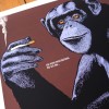 ''Eyeroll Chimpanzee - Brown'' limited edition screenprint by Richard Pendry