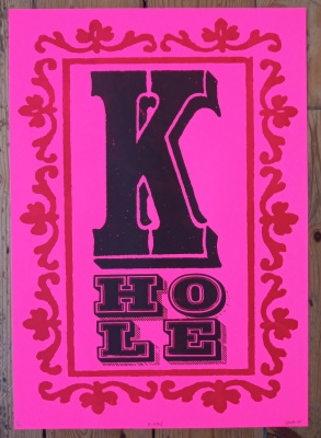 ''K Hole - pink'' limited edition screenprint by Leo Boyd