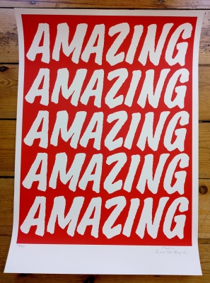 ''Amazing (Red)'' limited edition screenprint by Charlie Evaristo-Boyce