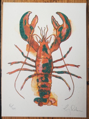''Mini Lobster'' small screenprint by Gavin Dobson
