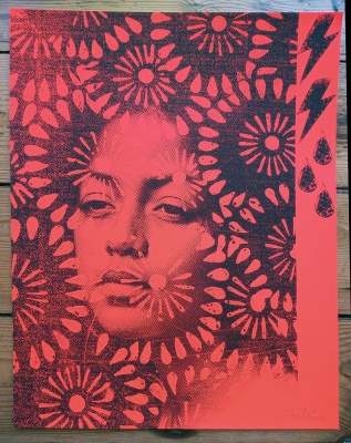 ''Grow (Red)'' limited edition screenprint by Donk