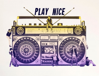 ''Play Nice'' limited edition screenprint by Donk
