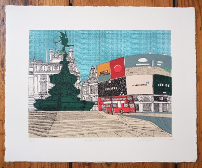 ''Petite Piccadilly'' limited edition screenprint by Clare Halifax