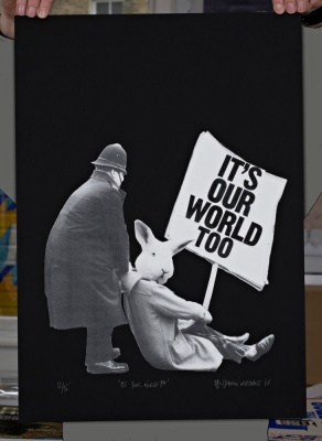 ''It's your world too'' limited edition screenprint by Benjamin Irritant