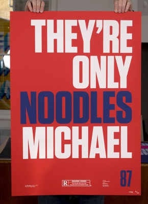 ''They're only noodles'' limited edition screenprint by Inkcandy