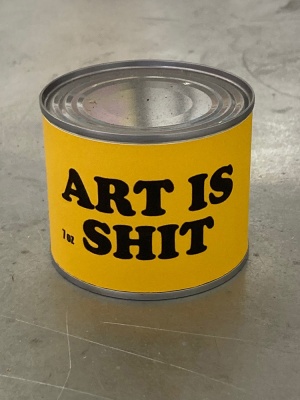 ''Art is shit'' limited edition tin can by Mister Edwards