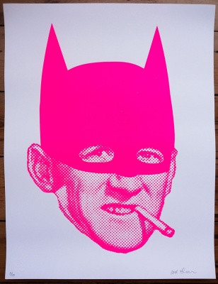 ''Batsmoker (bright pink)'' limited edition screenprint by Mister Edwards