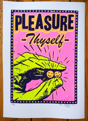 ''Pleasure Thyself'' limited edition screenprint by Ben Rider