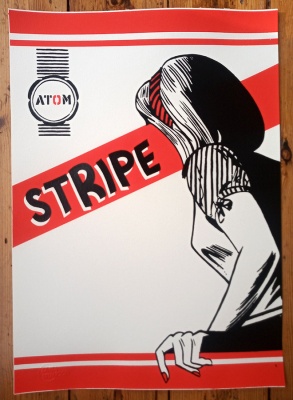 ''Atom Stripe'' limited edition screenprint by Carl Stimpson