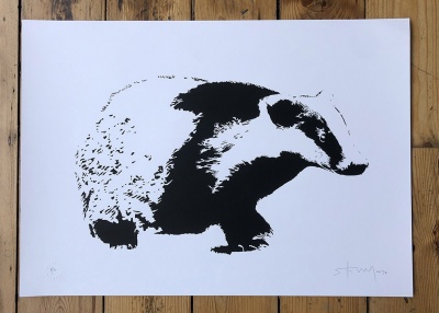 'Badger' limited edition screenprint by Stewy