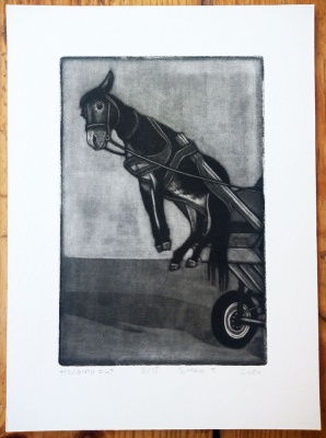 ''Hanging out'' mezzotint print by Sjoerd Tegelaers