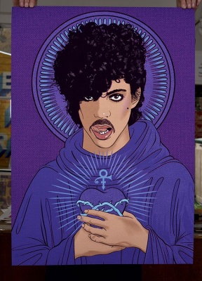 ''Purple Saint'' limited edition gicle print by Villain
